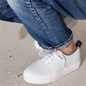 Eytys Mother Leather White Sneaker Lace Up Tennis Sz 40 US Mens 7.5 Womens 9 NEW